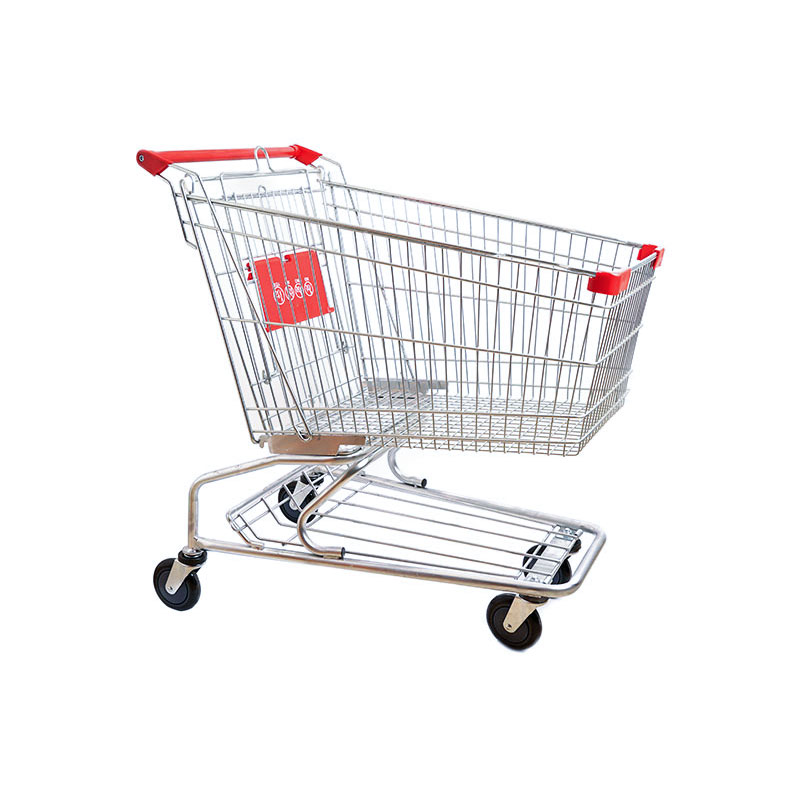 Carrinho de compras dobrável galvanizado para supermercado