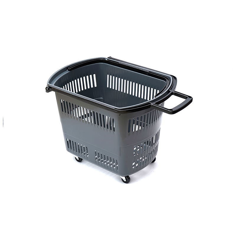 Cesta de mão durável de 2 alças com quatro rodas